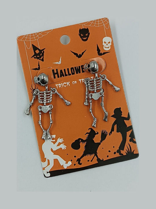 Σκουλαρίκια Σκελετοί Ασημί Halloween Suga Style