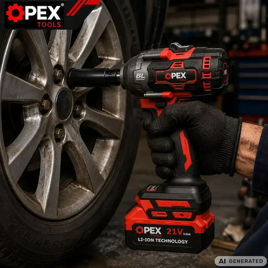 Opex Tools OPX28039 Безчетков Гайковерт На Батерия 21V 2x3Ah със Захват 1/2"