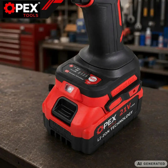 Opex Tools OPX28039 Безчетков Гайковерт На Батерия 21V 2x3Ah със Захват 1/2"