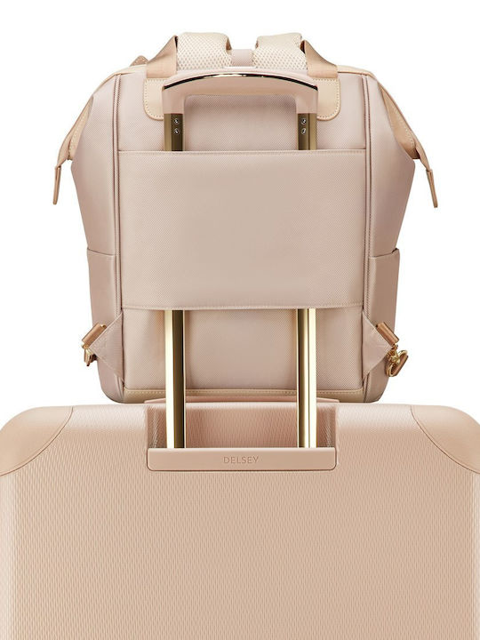 Delsey Backpack Laptop Bag in Beige Colour
