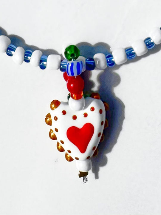 Kaleido Necklace With Heart Design Blue