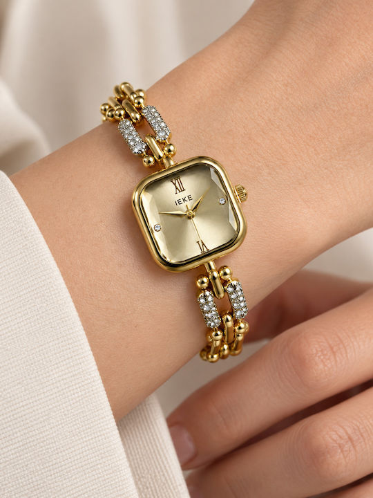 Ieke Womens Battery Watch With Gold/Silver Metal Bracelet Ieke Womens Battery Watch With Gold/Silver Metal Bracelet