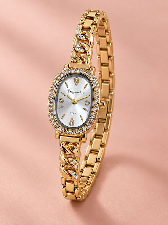 Xinyunkou Womens Battery Watch With Metal Bracelet Gold/Silver Xinyunkou Womens Battery Watch With Metal Bracelet Gold/Silver