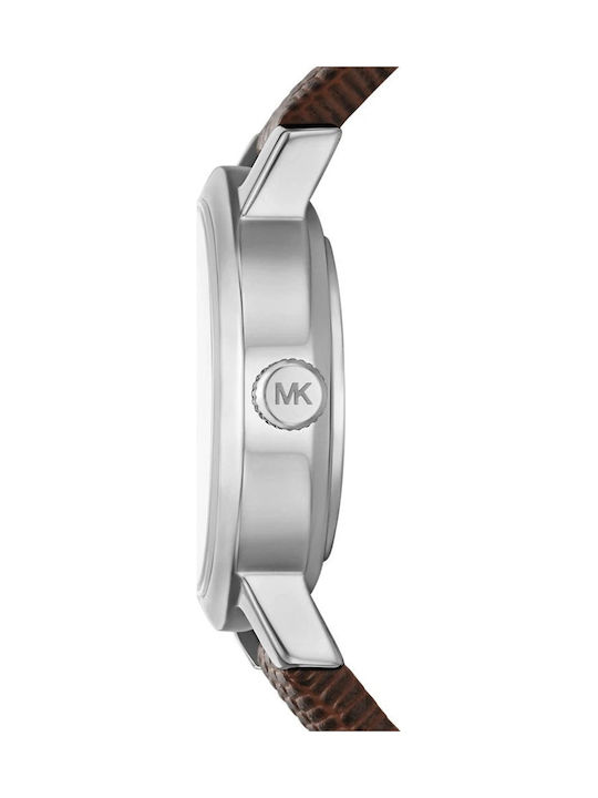 Michael Kors Maude Womens Watch 24mm Battery with Brown Leather Strap Michael Kors Maude Womens Watch 24mm Battery with Brown Leather Strap