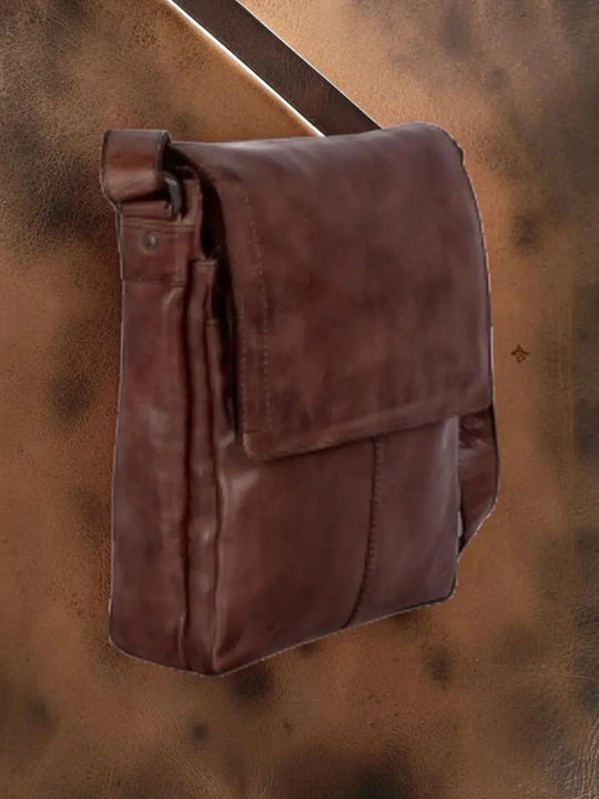 Leather Men's Shoulder / Crossbody Bag Brown