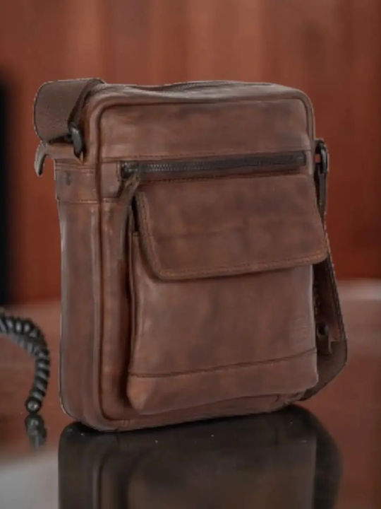 Leather Men's Shoulder / Crossbody Bag Brown