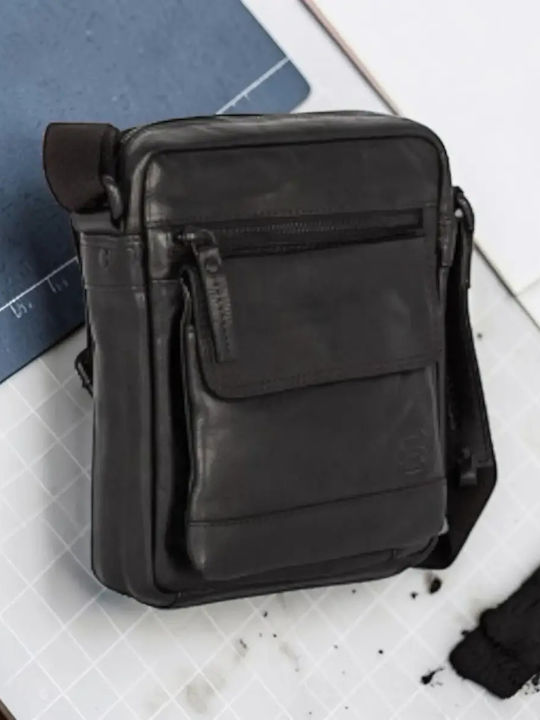 Leather Men's Shoulder / Crossbody Bag Black
