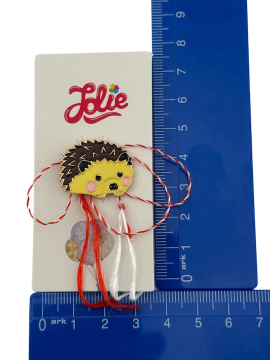 Martisor Pentru Copii Jolie Material Metalic Ambalaj Din Carton Design Brosa Dimensiune Aproximativ 2x2 Cm Model Arici Multicolor