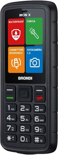 Iron X Dual SIM Mobile Phone with Buttons Black