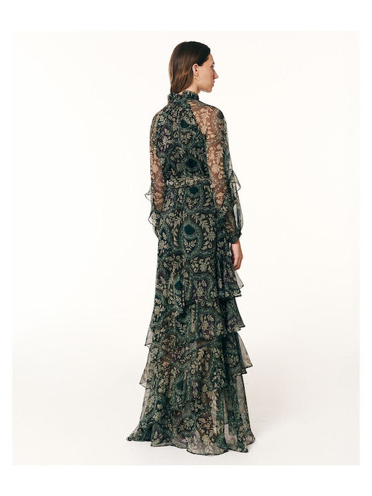 Sommer Maxi Hemdkleid mit Rüschen Grün