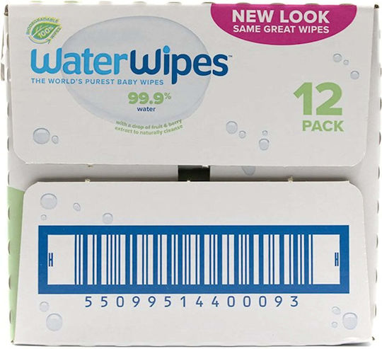 WaterWipes Pampers Baby-Feuchttücher mit 99% Wasser ohne Alkohol & Parabene 12x60 Stück