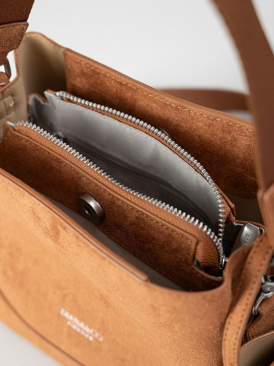 Damenhandtasche / Crossbodytasche aus Wildleder Camel