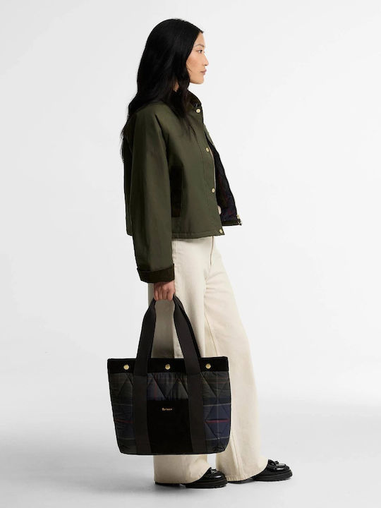 Tartan Fabric Women's Tote Bag Black