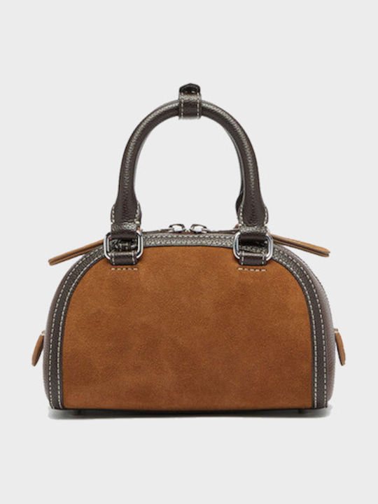 Leather Women's Shoulder / Crossbody Bag Suede Brown