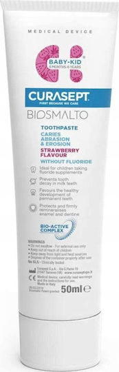 Curasept Biosmalto Baby Toothpaste for 6m+ with Strawberry Flavor 50ml