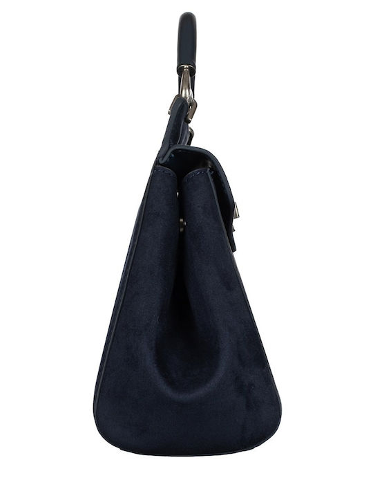 Γυναικεία Τσάντα Χιαστί / Χειρός Suede Navy Μπλε