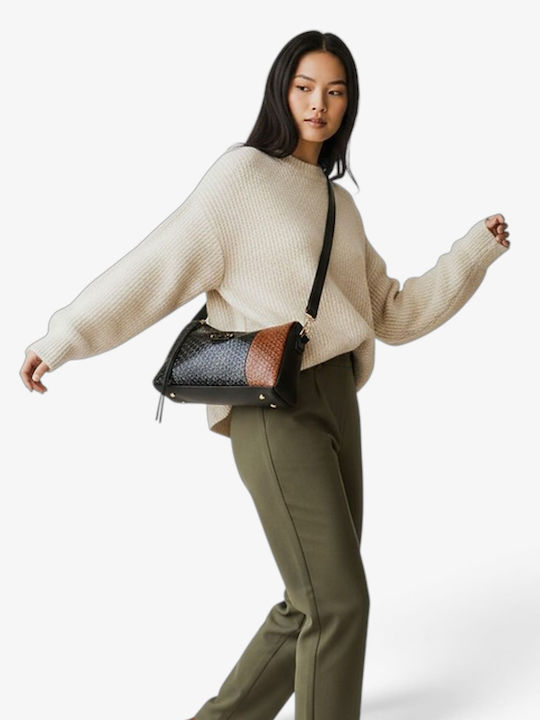 Damen Schultertasche Schwarz