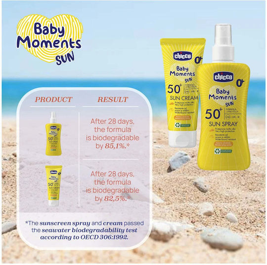 Chicco Baby Moments SPF50SPF50+ Waterproof Kids Sunscreen Emulsion for Face & Body 75ml
