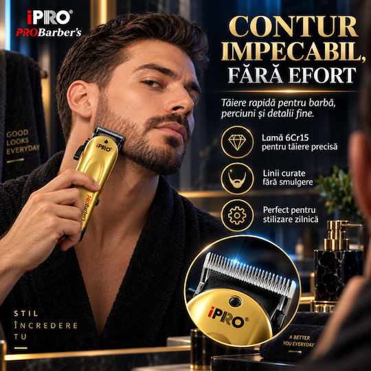 Professionelle Wiederaufladbare Haarschneidemaschine Gold