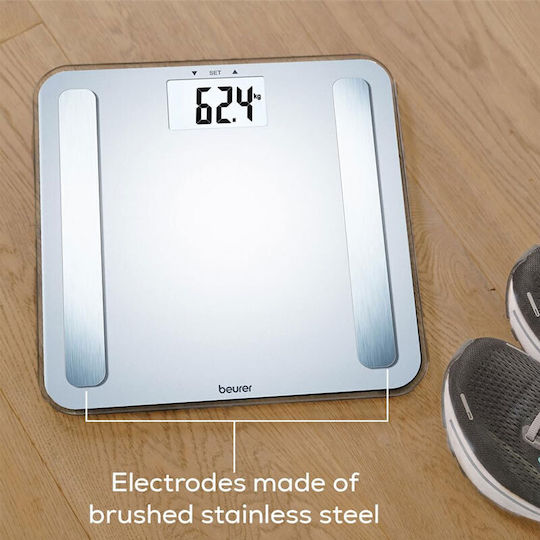 BF 183 Digital Bathroom Scale 180kg with Body Fat Counter Silver