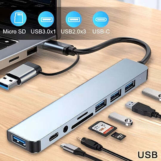 8-Port USB 3.0 Hub with USB-C Connection