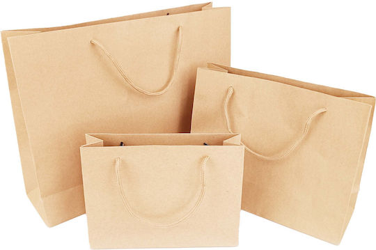 thessPACK Geantă Din Hârtie Pentru Cadou Maro 14x20x6cm 12 Bucăți