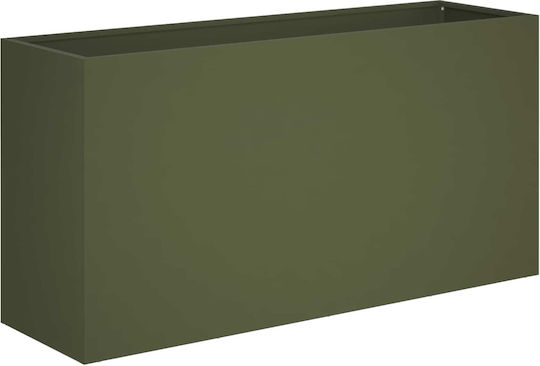 vidaXL Metallic Olive Green Planter Box 100x30x50cm