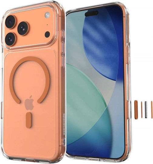 Handyhülle iPhone 18 Pro Max 17 Pro Max Spacecase Klare Magsafe Hart Transparent Magsafe Orange 5905719144203