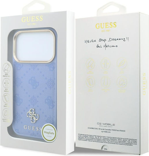 Guess Peony 4g Kleine Logo Magsafe Handyhülle Für iPhone 18 Pro Max 17 Pro Max Hellblau