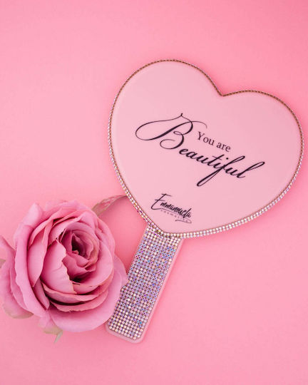 Emmanouela Cosmetics Schminkspiegel Hand You Are Beautiful Rosa