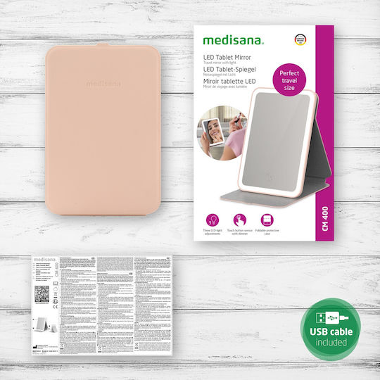 Medisana Makeup Mirror Tabletop with Light 13x19cm Pink
