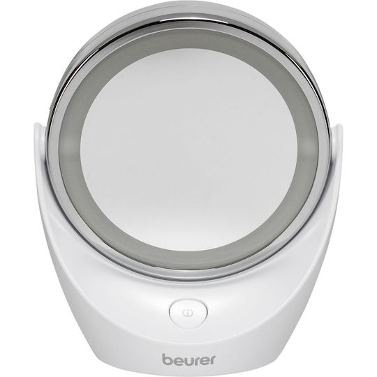Beurer Schminkspiegel Tischgerät mit Licht Zoom x5 11cm Silber