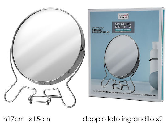 General Trade Makeup Mirror Tabletop 17x15cm Silver