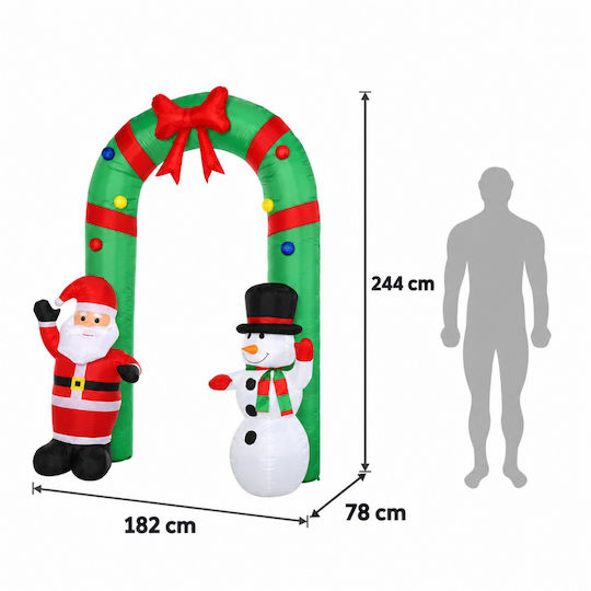 Beleuchteter Dekorativer Aufblasbarer Weihnachtsmann 244x182x78cm