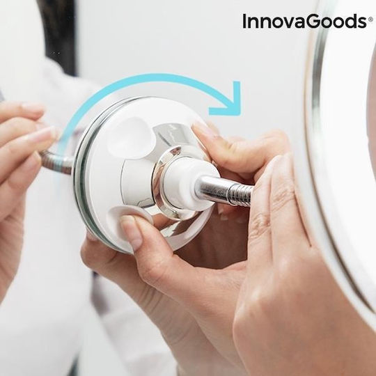 Oglindă de machiaj cu braț flexibil și ventuză Innovagoods V0101221 Alb Ø20cm