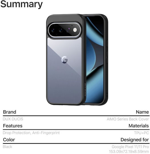Dux Ducis Aimo Serie Hartes Handyhülle Transparent Google Pixel 11 5g/11 Pro 5g