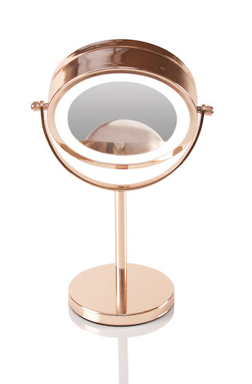 Rio Tisch-Schminkspiegel mit Licht 5 × 5 cm, Rosa