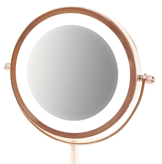 Rio Tisch-Schminkspiegel mit Licht 5 × 5 cm, Rosa