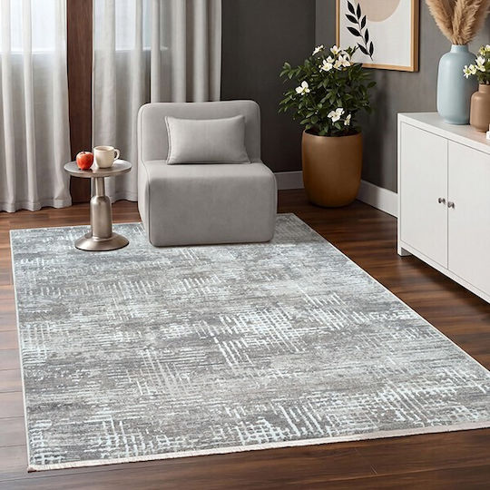 Newplan Woolly 39418c Σετ Μοντέρνα Χαλιά Κρεβατοκάμαρας Βελουτέ Γκρι 3τμχ