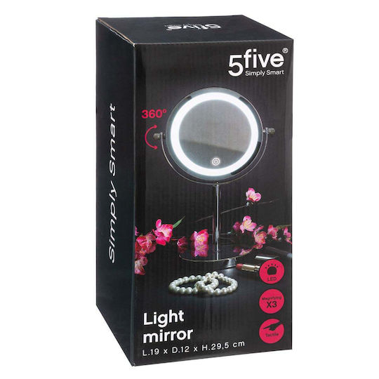 5Five Schminkspiegel Tischgerät mit Licht Silber