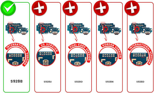 Ladungsanschluss Board Sim Kartenleser Samsung Galaxy S24 Ultra 5g S928b Internationale Version Premium