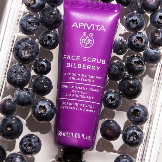 Apivita Gesichtspeeling-Creme für Ausstrahlung mit Blaubeere 50ml