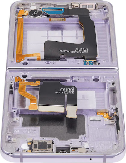 Innen-OLED-Baugruppe mit Rahmen für Samsung Galaxy Z Flip 4 5G US- und Internationale Version Aftermarket Plus Bora Lila