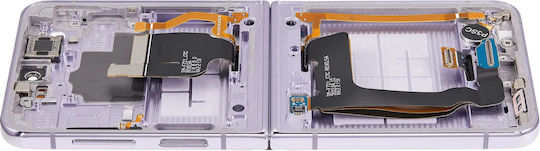 Innen-OLED-Baugruppe mit Rahmen für Samsung Galaxy Z Flip 4 5G US- und Internationale Version Aftermarket Plus Bora Lila