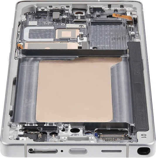 OLED модул с рамка Samsung Galaxy S25 Ultra 5G US & International Service Pack Титаниево бяло сребро
