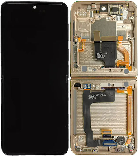 Inner Oled Assembly Frame Samsung Galaxy Z Flip 4 5g Us & International Service Pack Yellow