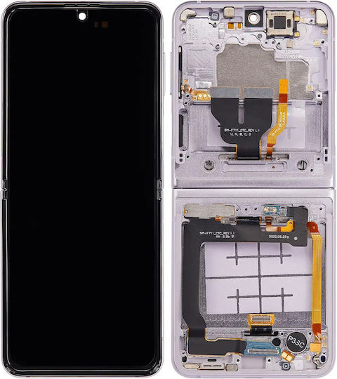 Вътрешен OLED модул с рамка Samsung Galaxy Z Flip 3 5G US и International Aftermarket Лавандулов