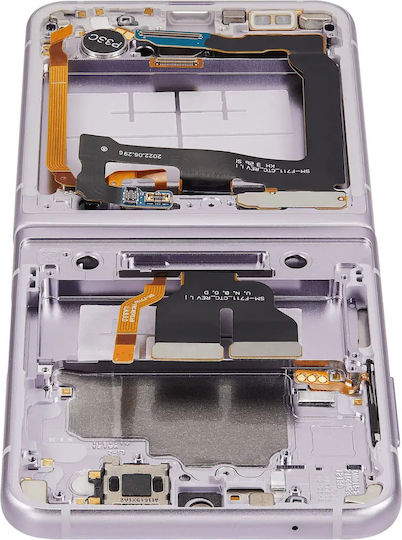Вътрешен OLED модул с рамка Samsung Galaxy Z Flip 3 5G US и International Aftermarket Лавандулов
