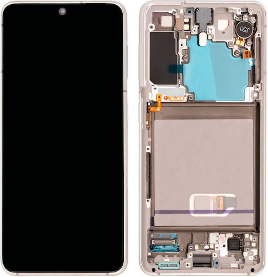 Oled Montage Rahmen Samsung Galaxy S21 5G Service Pack Phantom Weiß