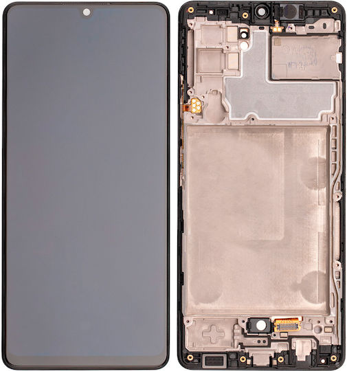 OLED Ersatzbildschirm mit Rahmen Samsung Galaxy A42 5G A426 2020 Service Pack Prism Dot Schwarz